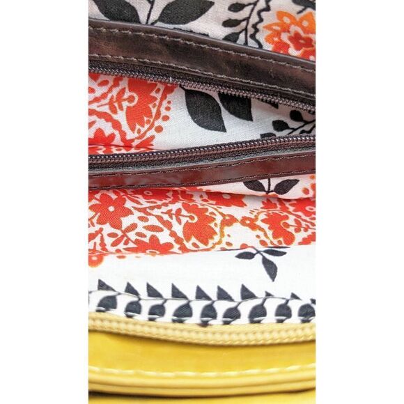 Shiraleah Women Yellow Fold-over Zippered Clutch Bag Size 5" H X 11" L - Picture 9 of 13